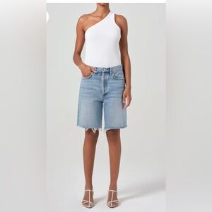 Agolde 90s long cutoff denim shorts